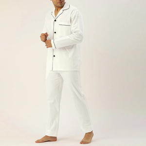 Ensemble de vêtements de nuit pour homme de qualité supérieure avec logo personnalisé OEM, ensemble de vêtements de nuit confortable avec impression de logo OEM pour homme - Product Image 2