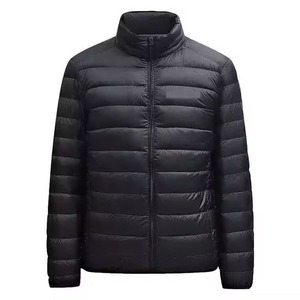 Men's Winter Puffer <b>Jacket</b> Solid Color Stand Collar Full Zip Thick Polyester Wadding <b>Casual</b> Outdoor Wear - Product Image 3