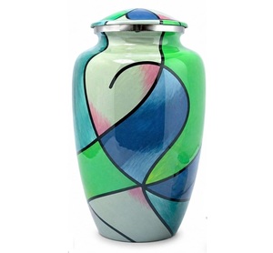 Marble Swirl Cremation Urn <b>Memorial</b> Picture Sticker with Enamel Cremation Urn for Human Funeral Ashes - Product Image 4