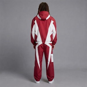 Custom Nylon Tracksuits for Men Designer Color Block Windbreaker <b>Track</b> Jacket and Sweat <b>Pants</b> Suit Streetwear Manufacturers - Product Image 6
