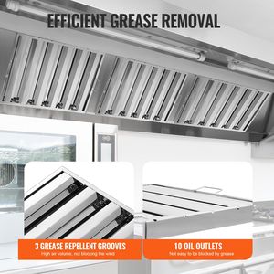 Filtro antigrasso commerciale a deflettore in acciaio inossidabile 24.5W X 19.5H per cappe da cucina di hotel e ristoranti - Product Image 6