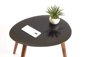 Mesa de Centro de Madera |   Mesa de Cóctel |   Mesa de Centro/Mesa Auxiliar para Decoración de Sala de Estar, Dormitorio y Oficina (Negra) - Product Image 3