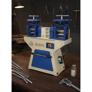 Machine à laminer les bijoux 6'' x 3'' à double tête avec arrêt d'urgence et système de lubrification - Product Image 2