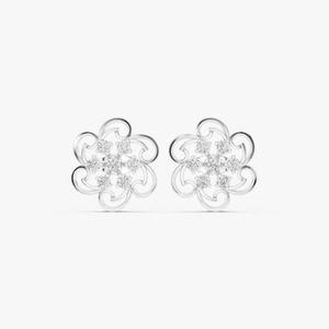 Pendientes de Flor con Diamantes Cultivados en Laboratorio de 0.49CT en Oro Amarillo de 9K, Corte Redondo, Diseño Floral, Joyería Fina Personalizada OEM, Venta al Por Mayor - Product Image 3