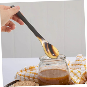 Cuchara de cuerno de búfalo hecha a mano de calidad mayorista, impermeable, pulida, de color natural, la mejor para uso doméstico, café, animales, Navidad - Product Image 5