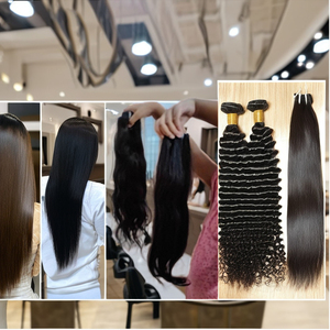 Extensiones de cabello humano personalizables de alta calidad, mechones de cabello humano Remy virgen indio con cutícula alineada, extensiones de cabello humano de Color trenzado - Product Image 1