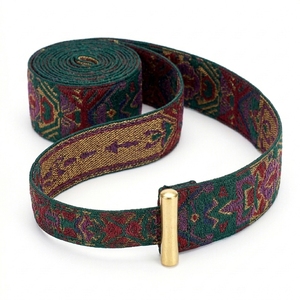 Bandes de maintien ajustables unisexes pour musculation, roses, tissées, avec patch en cuir et anneau métallique pour haltérophilie - Product Image 2