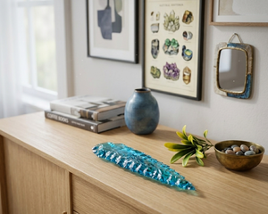 Couteau en obsidienne flèche bleue, décoration d'intérieur, sculpture en pierre artisanale, énergie de guérison, Feng Shui, objet cadeau décoratif - Product Image 3