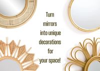 Meilleur prix Nouveau design moderne Boho rustique intérieur rotin naturel miroir suspendu mur RM17 pour la vente en gros et la décoration