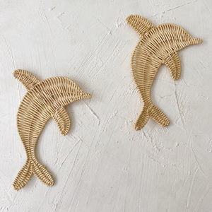 Shell shaped rattan wall hanging art charms highest quality eco-friendly decal for kids room decor - Product Image 6