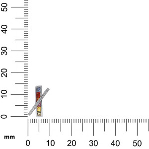 Boucles d'oreilles de luxe pour femmes en or blanc 14 carats avec croix en diamants baguette et incrustation de saphirs multicolores pour un usage quotidien - Product Image 5