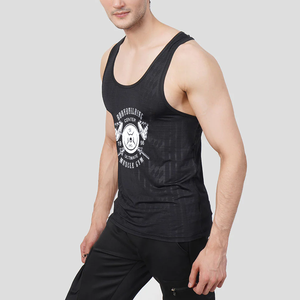 Débardeur noir à col rond pour homme, imprimé Bodybuilding Center, séchage rapide, style sportif - Product Image 4
