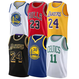 Maillot de basket-ball des Lakers pour homme, 100 % polyester/mesh, noir, col en V, débardeur, impression sublimée, vêtements respirants en mesh - Product Image 4