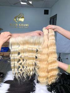 100% High Quality Vietnamese Raw Human Hair Extensions Natural Straight Cuticle Machine Double Weft <b>Bleached</b> Hair Weaving Hair - Product Image 3