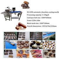 Enrobeuse de chocolat multifonctionnelle HJ-LZD8, machine entièrement automatique pour le trempage et le glaçage du chocolat pour gâteaux, biscuits et barres énergétiques