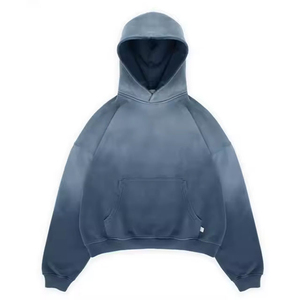 Sudadera con capucha para hombre y niño, de material grueso, con lavado ácido, de secado rápido, personalizada al por mayor - Product Image 3