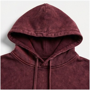 Ensemble de survêtement à capuche pour homme, couleur bordeaux, manches longues, couleur unie, coupe décontractée, vêtements d'automne, respirant, 100% coton - Product Image 4
