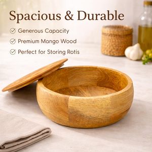 Support à fruits en bois de manguier de qualité supérieure KHATI HOUSE |   Bol de service poli artisanal pour tables à manger, mariages, décoration intérieure - Product Image 2