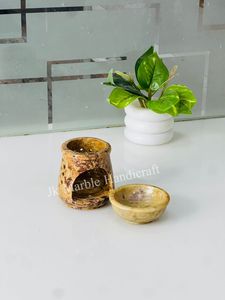 Soapstone Marble Incense Burner Aromatherapy <b>Diffuser</b> With Bowl Top For Home Decor All Season Use - Product Image 3