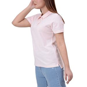 Women's <b>Pink</b> <b>Polo</b> Neck Short Sleeve T-<b>Shirt</b> Solid Color Regular Fit Casual 100% Cotton Breathable Spring Summer Pique Knitted - Product Image 4