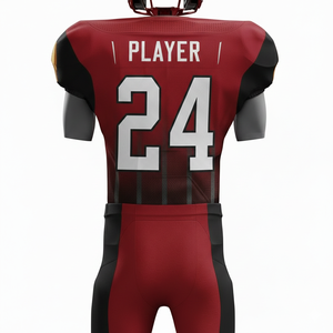 Custom American Football Uniform Set Red Sublimated Jersey Pants Gloves <b>Socks</b> Moisture Wicking Fitted Men Adult Team Sports - Product Image 5
