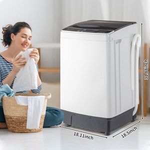 Lavatrice portatile compatta a carico superiore 10 programmi 8 selezioni di livello dell'acqua 17.8 Lbs di capacità lavatrice completamente automatica LED - Product Image 3