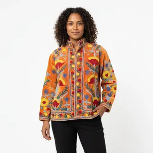 Sujani Ladies' Eco-Friendly Reversible Velvet 100% Cotton Custom Logo <b>Quilted</b> Bomber Varsity Style Autumn <b>Winter</b> Coat XL Sheep - Product Image 4