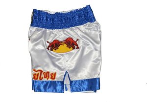 Muay Thai short lightweight breathable satin fabric custom logo <b>elastic</b> waistband training shorts gym wear for men women fitness - Product Image 3