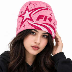 Gorros de Invierno 2026, Nueva Moda, Venta al Por Mayor, Cálidos, Jacquard, Unisex, de Acrílico, con Logotipo Personalizado, Premium, con Pedrería - Product Image 2