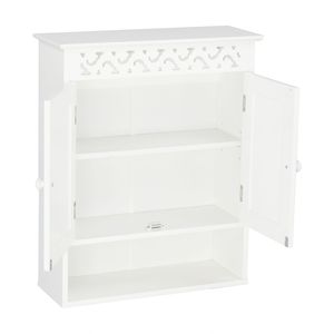 Armadietto a Muro con Doppia Anta Intagliata per Bagno, Design Elegante - Product Image 2