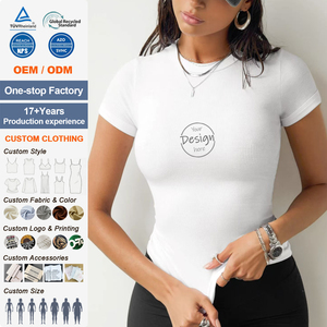 เสื้อยืด Y2K ผู้หญิงขายดี ทรงเข้ารูป แขนสั้น คอวี ผ้าริบ สีพื้น บอดี้สูทที ไซส์เล็ก  สั่งซื้อขั้นต่ำน้อย - Product Image 6