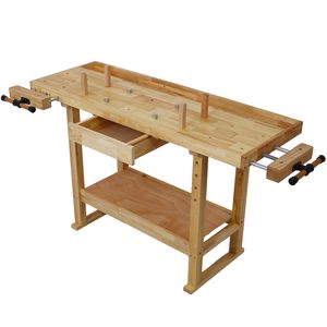 Set banco da lavoro in legno da 55 pollici per l'officina di casa Bar per Garage 2 pezzi da 12 pollici X 3 pollici e 2 pezzi da 20 pollici X 3 3/4 \ "morsetti per la lavorazione del legno da 4 pezzi - Product Image 3