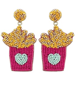 Boucles d'oreilles pendantes en perles de rocaille brodées à la main de luxe bijoux de cocktail multicolores magnifiquement personnalisés - Product Image 6