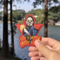 Parche de Goma 3D de Michael Myers con Diseño de Cuchillo de Película de Terror, Forma Irregular, Parche Decorativo Adhesivo