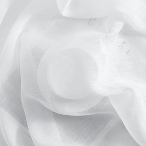 2-Piece 54W X 84L Inch Long White Semi-Sheer Voile Window Curtain Grommet <b>Panels</b> <b>Light</b> Filtering for Bedroom & Living Room - Product Image 4