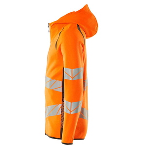 Hi Vis Safety Fleece Zip Hoodie for <b>Men</b> Reflective Sweatshirts <b>Jackets</b> Detachable Hood <b>Cycling</b> Safety <b>Jacket</b> - Product Image 2