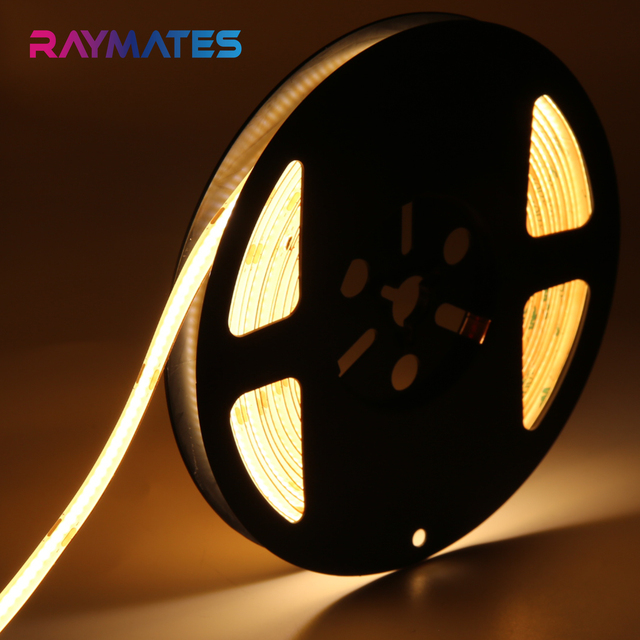 IP65 384LED/S Single Color LED Strip Light USB Connectivity No Voltage Drop 5MM 8MM 3000K Warm White 5M DC 24V Cob LED Strip