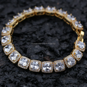Vente chaude 925 Argent Hip Hop Bijoux VVS Moissanite Diamant Cubain Chaîne Bracelet - Product Image 2