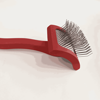 EVERSHARP Brosse démêlante ergonomique en fer rouge simple avec design écologique pour toilettage professionnel des chats et des chiens