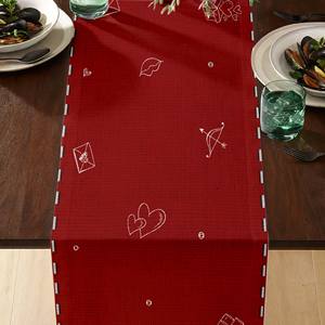 Cotton Table <b>Runner</b> Dining Decoration Red color Printed Design Table <b>Runners</b> for Home Hotel Restaurant Wedding - Product Image 2