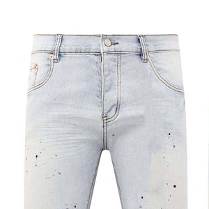 Jeans en denim coupe droite pour homme, coton premium, blanc classique, pantalon décontracté tendance, vente en gros directe d'usine - Product Image 5