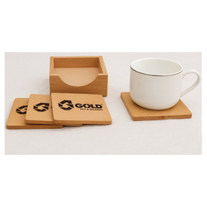 Ensemble de sous-verres en bois, produits de bureau promotionnels personnalisés avec impression pour Thanksgiving et la fête des mères - Product Image 5