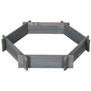 39\" X 36\" Gray Screwless Raised Garden Bed Hexagon Plastic <b>Planter</b> <b>Box</b> for Outdoor Plants Vegetables Flowers Herbs - Product Image 1