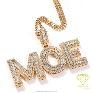 Collier pendentif lettre KING serti de diamants, style hip-hop personnalisé, chaîne cubaine en moissanite, bijoux pour hommes - Product Image 4