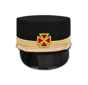 Casquette de fatigue des Grands Chevaliers Templiers avec broderie en métal doré et tresse décorative - Product Image 1