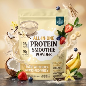 OEM ODM Etiqueta Privada Personalizada, Polvo de Batido de Proteínas Todo en Uno, 25 g de Proteínas, 10 g de Colágeno, Nutrición Deportiva - Product Image 4