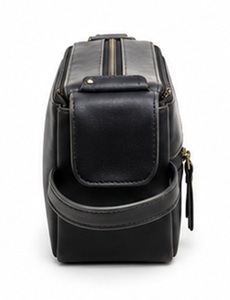 Gravs Premium Genuine Leather Vintage Travel Bag Zipper Hanging Logo Large Capacity Eco-Friendly Soft Handle Dopp Kit Cosmetic - Product Image 2