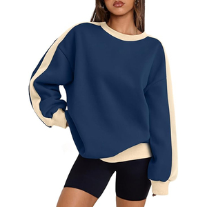 Sweat-shirts légers surdimensionnés personnalisés pour femmes en taille plus pour l'hiver, confortables, décontractés, à manches longues, avec imprimé - Product Image 1