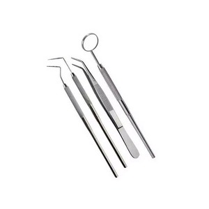 Kit de base d'instruments dentaires de classe I à poignée moletée argentée (8 pièces/ensemble) pour l'examen dentaire et les soins bucco-dentaires - Product Image 5