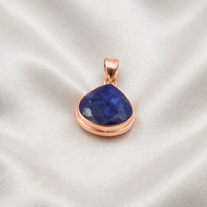 พลอยแซฟไฟร์ธรรมชาติ925สเตอร์ลิงเงินแฮนด์เมดสร้อยคอจี้หยดน้ำตาแบบเหลี่ยมเพชรพลอยของขวัญเครื่องประดับที่ไม่เหมือนใครสำหรับเป็นของขวัญคริสต์มาส - Product Image 2